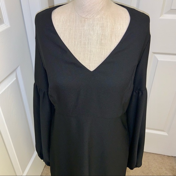 AVEC LES FILLES Black Long Sleeve Crepe Dress 8 - Picture 3 of 12